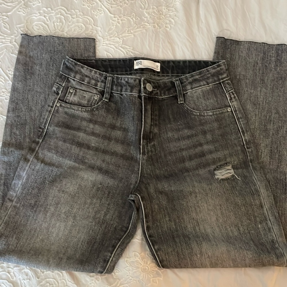 NWT- RSQ Girls size 12. Black denim distressed.